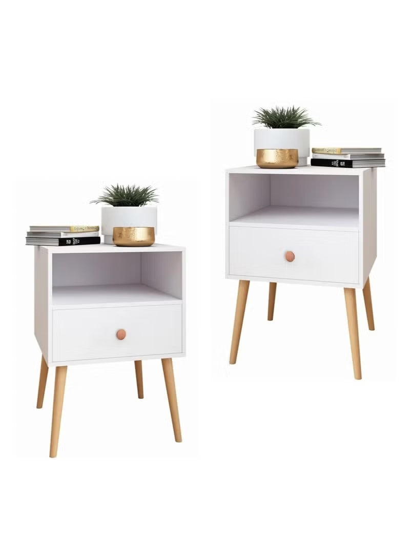 Nightstand Large-capacity MDF Engineering Board Storage Home Bedside