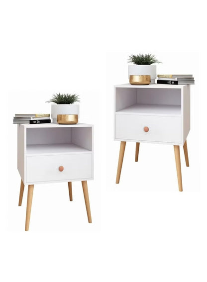 Nightstand Large-capacity MDF Engineering Board Storage Home Bedside