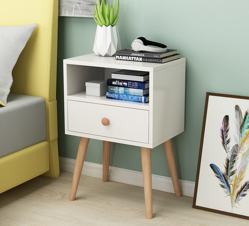 Nightstand Large-capacity MDF Engineering Board Storage Home Bedside